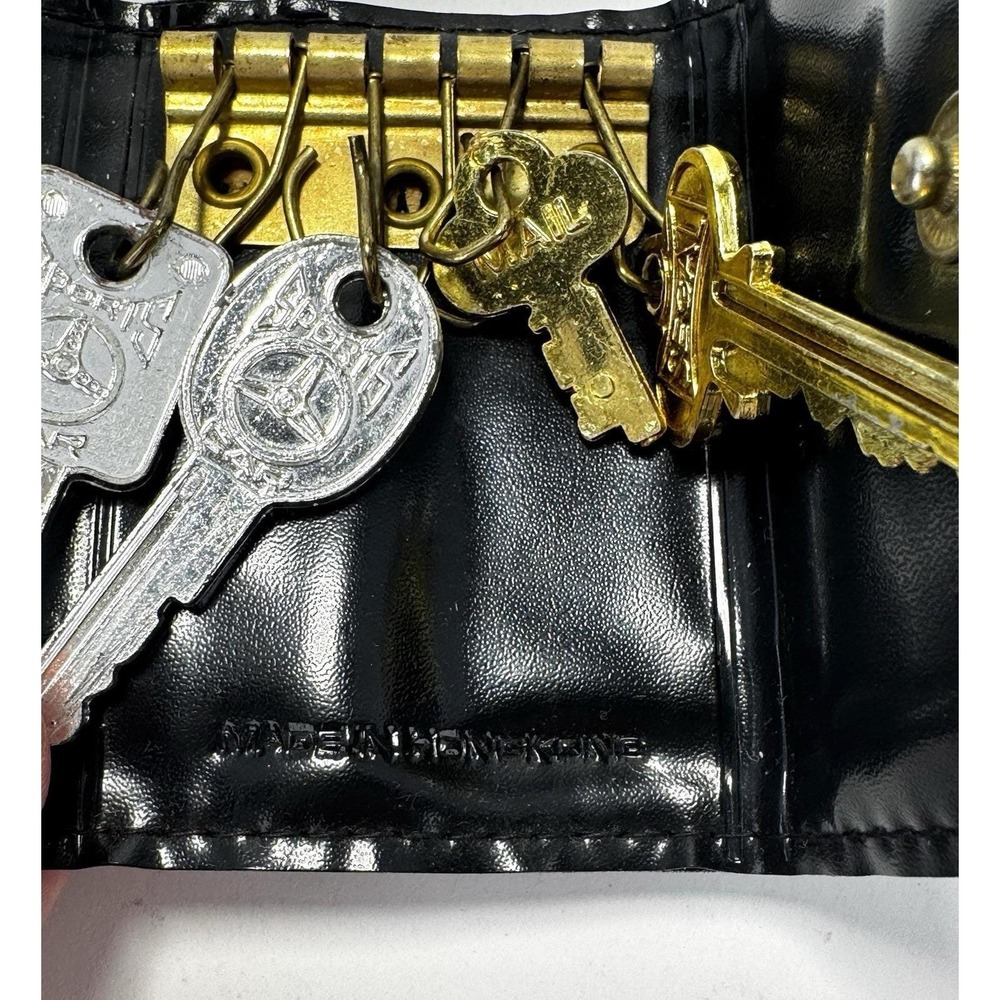 Velvet Red Black Green Multi Key Case Hong Kong Vintage W/ Plastic Display Keys - Picture 5 of 7
